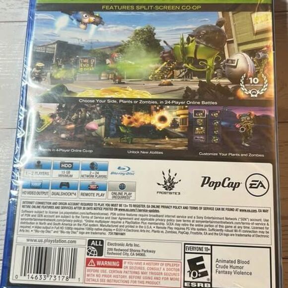 PLANTS VS ZOMBIES GARDEN WARFARE PS4 NEW! Sealed New - Picture 2 of 4